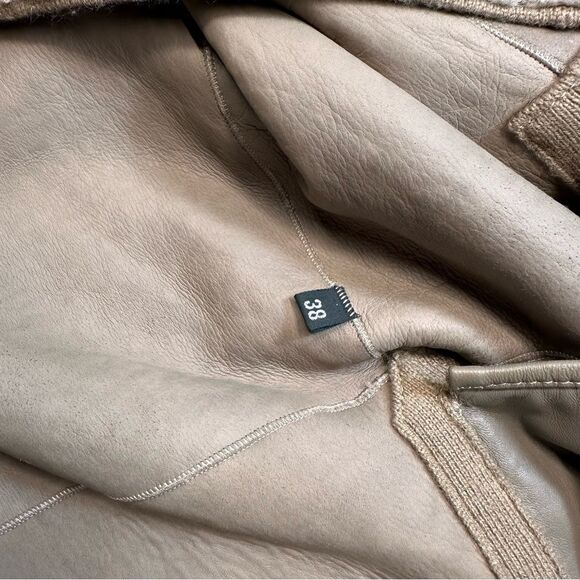 Jenni Kayne Yves Taupe Lamb Shearling 3/4 Sleeve Coat - Picture 11 of 16